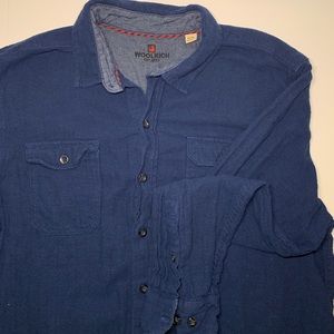 Woolrich XL Blue Button Down Long Sleeve Casual